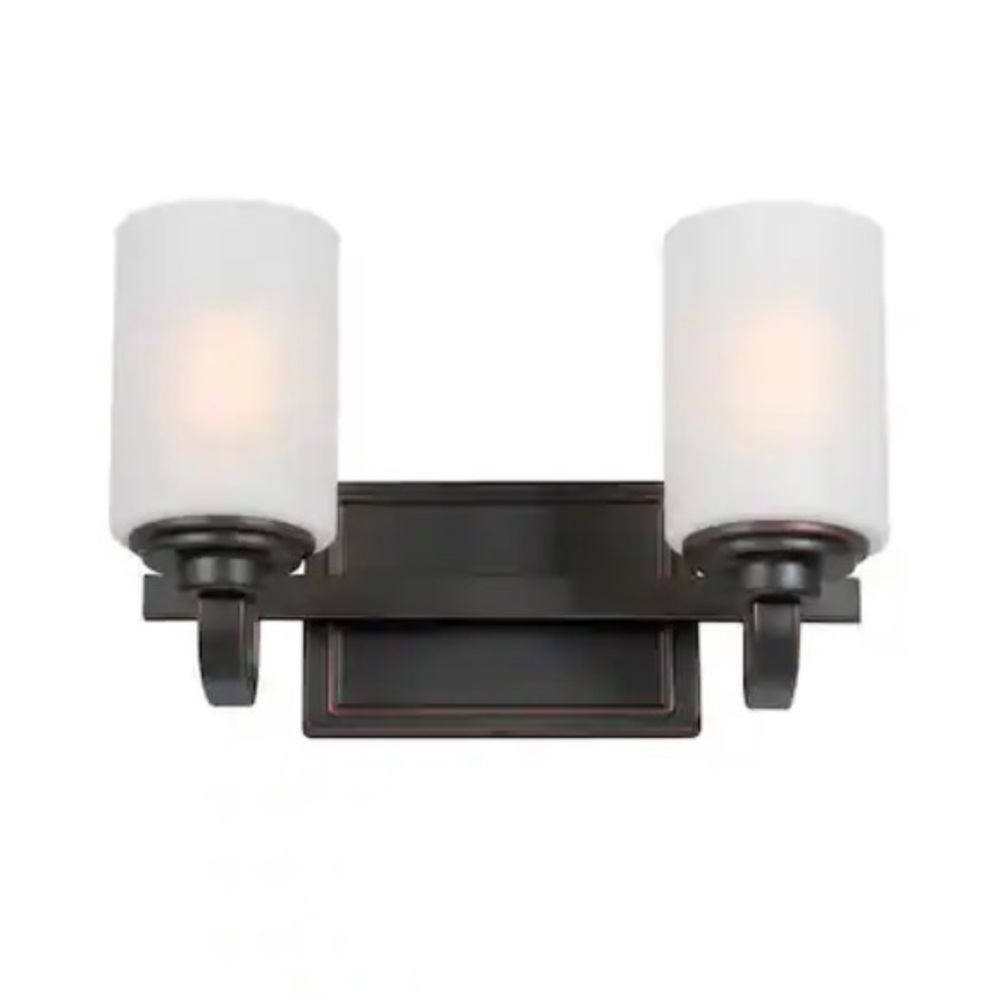 Hampton Bay Hartford Lake 13.75in. 2-Light Oil Rubbed Bronze